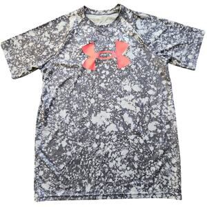 Under Armour Boys Tech T-Shirt YXL Gray Castle Rock Short Sleeve Big Logo
